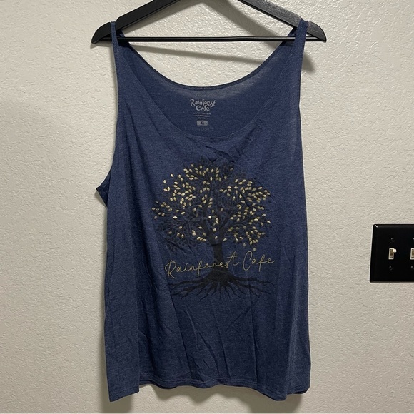 RAINFOREST Tops - Rainforest Cafe Navy Blue Loose Fit Tank Top Size XL